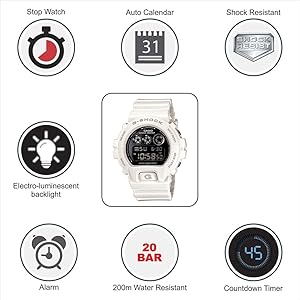 [カシオ] 腕時計 ジーショック DW-6900NB-7DR ホワイト Casio G-Shock Mirror-Metallic White Mens Digital Watch